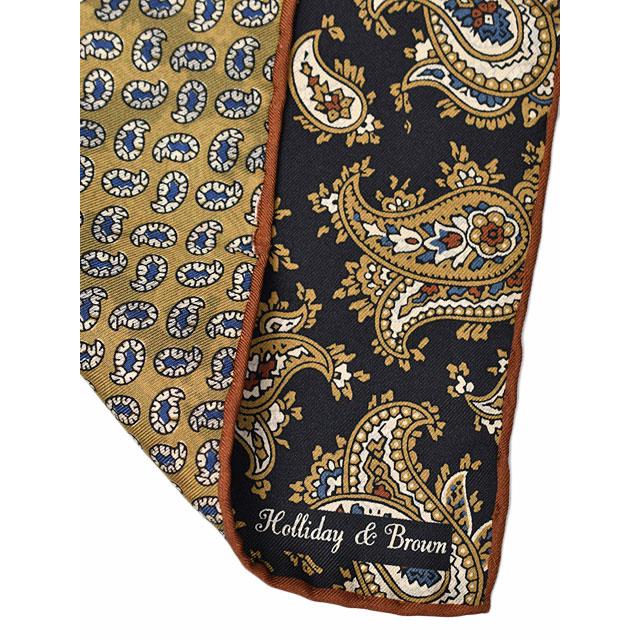 【新品】Holliday & Brown／ジオメトリック／ブラウン×ブルー 楽天市場】Holliday&Brown【ホリデーアンドブラウン】チーフ