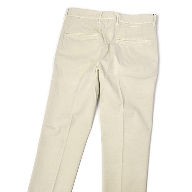 INCOTEX SLACKS【インコテックス スラックス】ノープリーツパンツ 18S100 40600 412 コットン ストレッチ ガーメントダイ アイボリーの画像