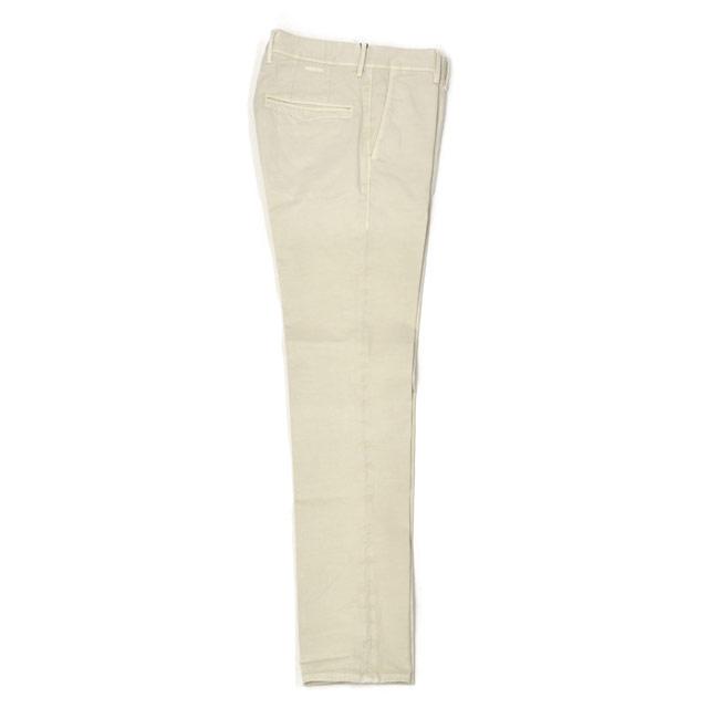 INCOTEX SLACKS【インコテックス スラックス】ノープリーツパンツ 18S100 40600 412 コットン ストレッチ ガーメントダイ アイボリーの画像