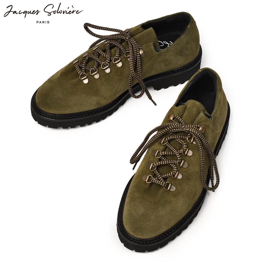 JACQUES SOLOVIERE【ジャック・ソロヴィエール】マウンテンブーツ RASMUS LUG SUEDE MARRON GLACE モスグリーン | 
