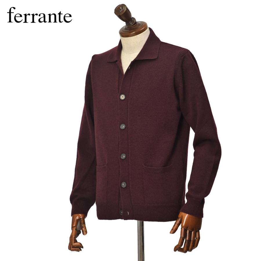 FERRANTE【フェランテ】ニットシャツカーディガン 56R20208 007 7G ウール カシミヤ ボルドー | FERRANTE