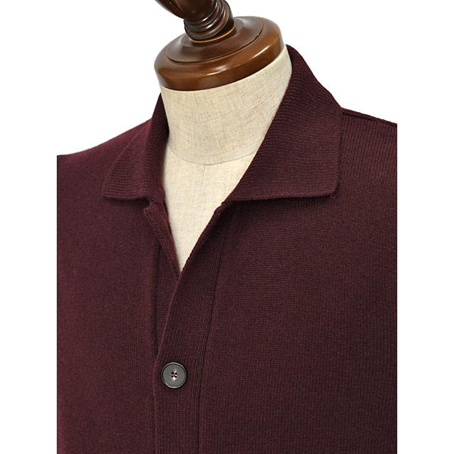 FERRANTE【フェランテ】ニットシャツカーディガン 56R20208 007 7G ウール カシミヤ ボルドー | FERRANTE | 02