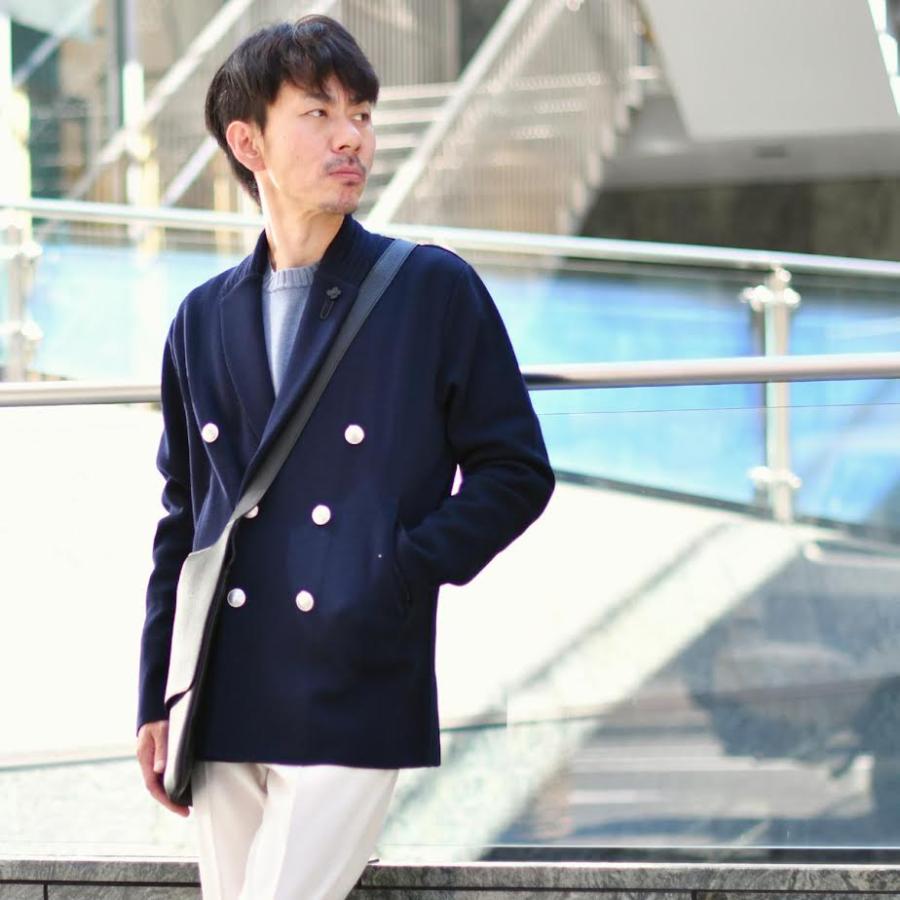 【タグ付き・未使用】LARDINI ショールカラー　ダブル　ジャケット　50 タグ付き・未使用】LARDINI ショールカラー ダブル ジャケット 50