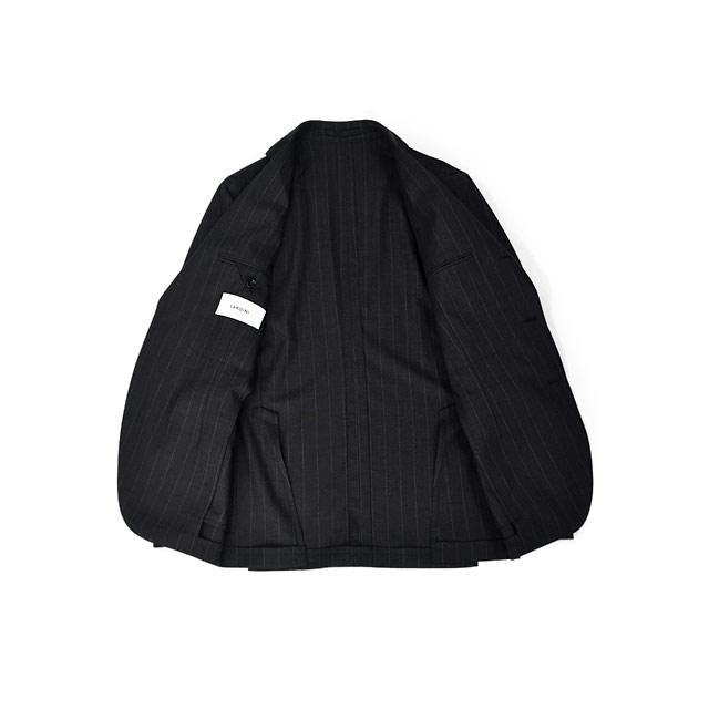 LARDINI【ラルディーニ】シングルスーツ 6107AQ ADVANCE ヴァージンウール SUPER150'S ストライプ チャコールグレー×ホワイト | LARDINI | 02