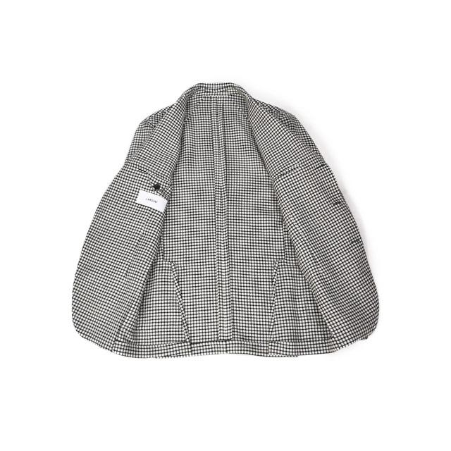 【FINAL SALE 返品交換不可】LARDINI【ラルディーニ】シングルジャケット 6000AQ SF63501 100NE ADVANCE ヴァージンウール 千鳥 ブラック×ホワイトの画像