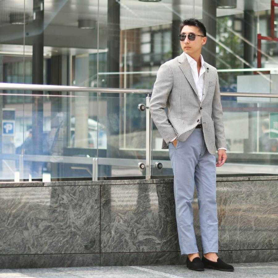 【FINAL SALE 返品交換不可】LARDINI【ラルディーニ】シングルジャケット 6000AQ SF63501 100NE ADVANCE ヴァージンウール 千鳥 ブラック×ホワイトの画像