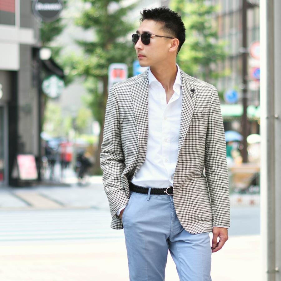 【FINAL SALE 返品交換不可】LARDINI【ラルディーニ】シングルジャケット 6000AQ SF63501 100NE ADVANCE ヴァージンウール 千鳥 ブラック×ホワイトの画像