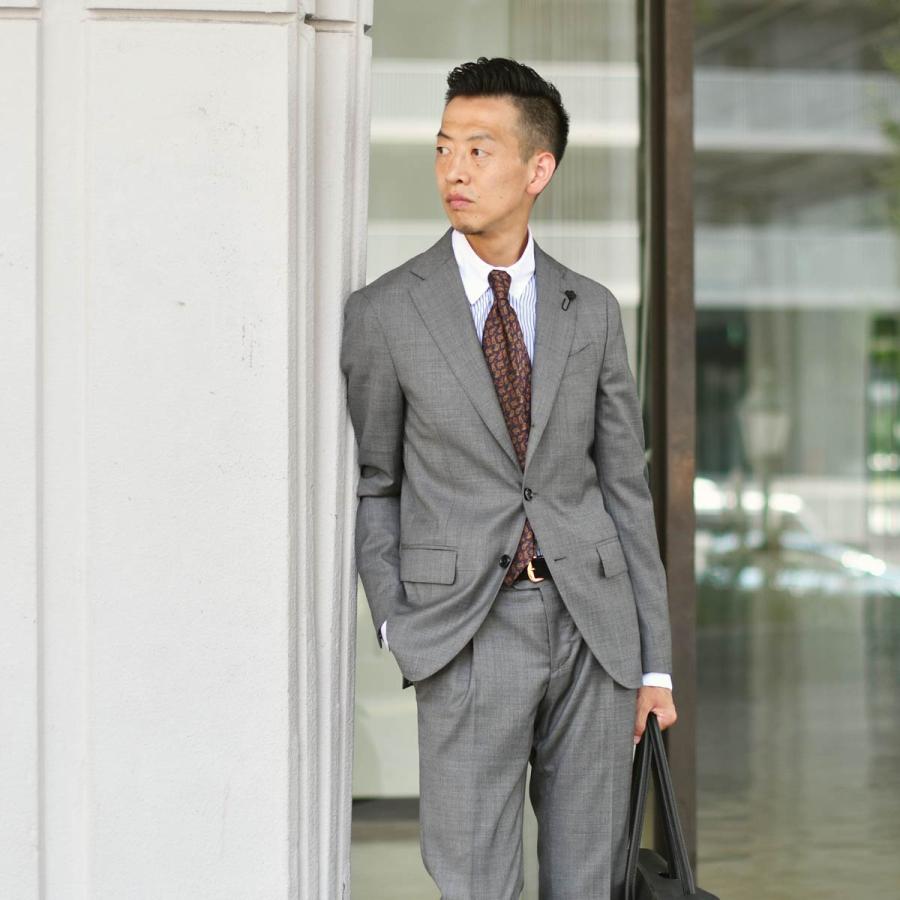 LARDINI【ラルディーニ】シングルスーツ 6107AQ IVSF63415 920 ADVANCE ヴァージンウール シャークスキン グレー | LARDINI | 12