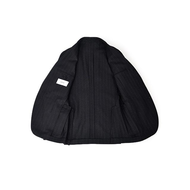 LARDINI【ラルディーニ】シングルスーツ 6107AQ SF63413 ADVANCE ヴァージンウール 4PLY チョークストライプ ブラック×ホワイト | LARDINI | 02