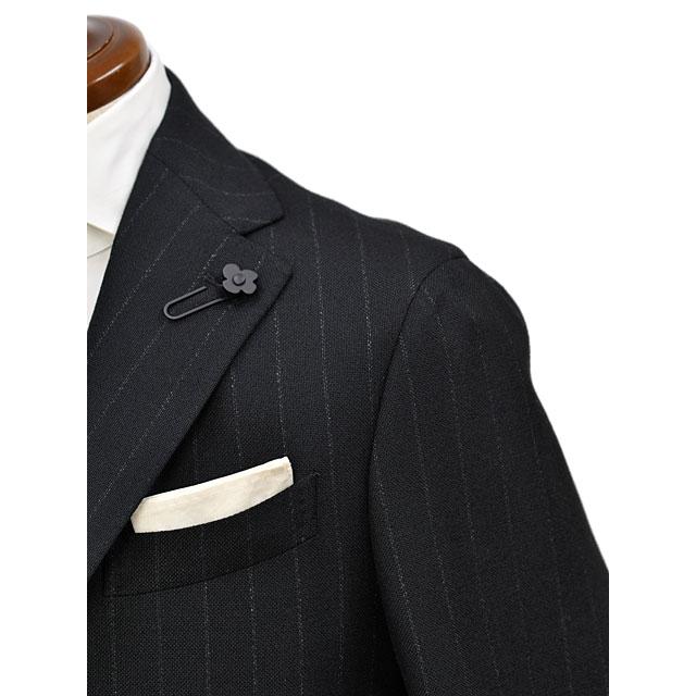 LARDINI【ラルディーニ】シングルスーツ 6107AQ SF63413 ADVANCE ヴァージンウール 4PLY チョークストライプ ブラック×ホワイト | LARDINI | 03