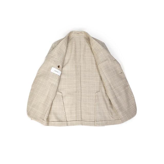 【FINAL SALE 返品交換不可】LARDINI【ラルディーニ】シングルジャケット 6000AQ SF63501 151CO ADVANCE ヴァージンウール グレンチェック ベージュ | LARDINI | 02