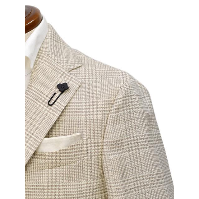 【FINAL SALE 返品交換不可】LARDINI【ラルディーニ】シングルジャケット 6000AQ SF63501 151CO ADVANCE ヴァージンウール グレンチェック ベージュ | LARDINI | 03