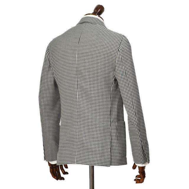 LARDINI【ラルディーニ】シングルジャケット 6202Q IF64506 100NE ROMA ウール コットン 千鳥 ブラック×ホワイトの画像