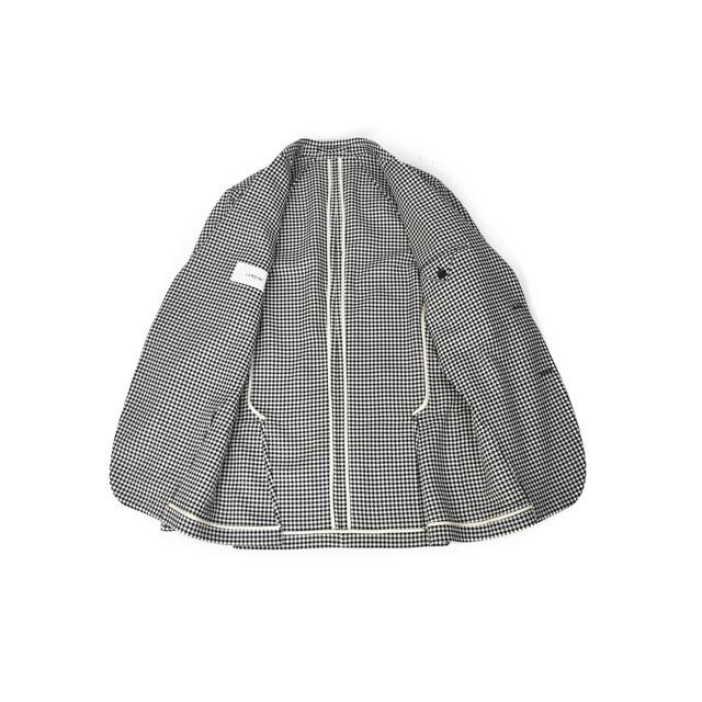 LARDINI【ラルディーニ】シングルジャケット 6202Q IF64506 100NE ROMA ウール コットン 千鳥 ブラック×ホワイトの画像