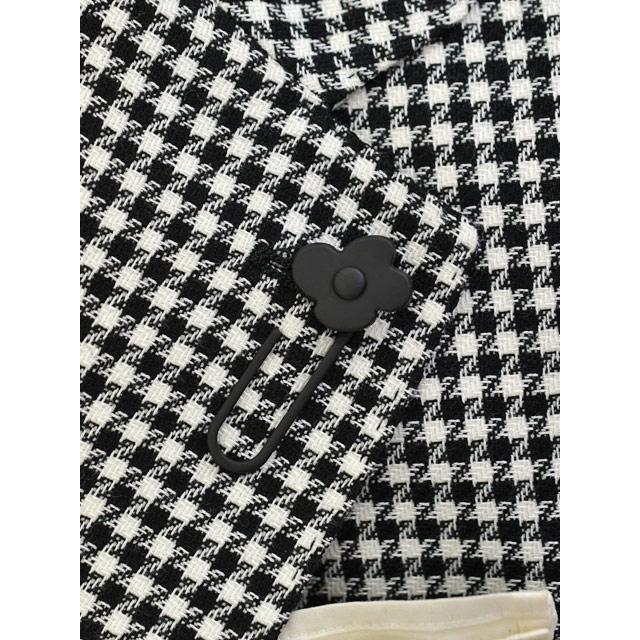 LARDINI【ラルディーニ】シングルジャケット 6202Q IF64506 100NE ROMA ウール コットン 千鳥 ブラック×ホワイトの画像
