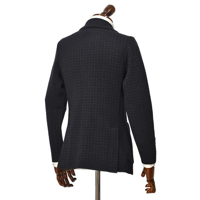 LARDINI【ラルディーニ】ニットジャケット LJM56J AA65002 850GR ウール 千鳥 ネイビー×グレーの画像