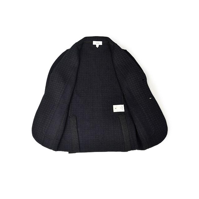LARDINI【ラルディーニ】ニットジャケット LJM56J AA65002 850GR ウール 千鳥 ネイビー×グレーの画像
