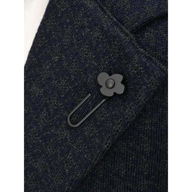 LARDINI【ラルディーニ】ニットジャケット LJM56J AA65002 850GR ウール 千鳥 ネイビー×グレーの画像