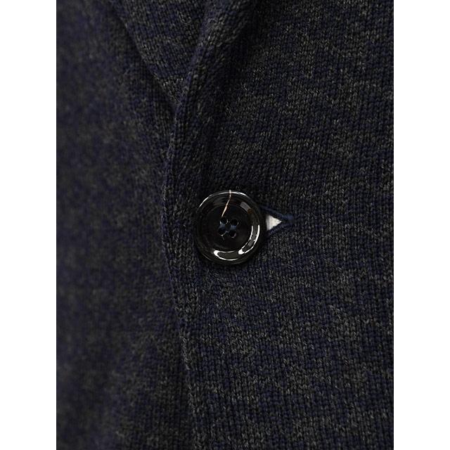 LARDINI【ラルディーニ】ニットジャケット LJM56J AA65002 850GR ウール 千鳥 ネイビー×グレーの画像