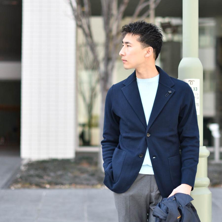 LARDINI【ラルディーニ】ニットジャケット LJM56 ES64000 850 コットン ネイビーの画像