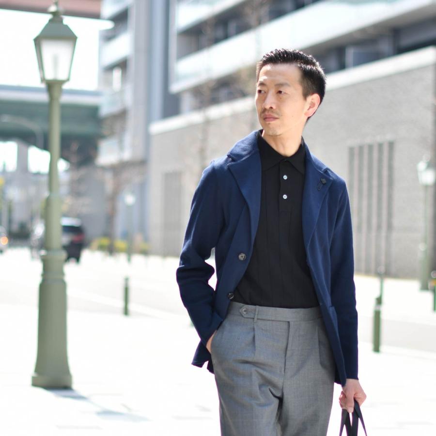 LARDINI【ラルディーニ】ニットジャケット LJM56 CN66003 850 コットン ミラノリブ ライトネイビーの画像