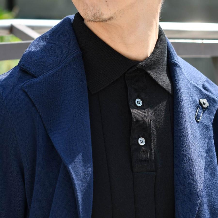 LARDINI【ラルディーニ】ニットジャケット LJM56 CN66003 850 コットン ミラノリブ ライトネイビーの画像