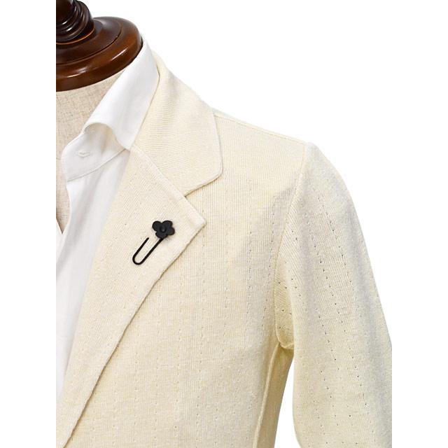 LARDINI【ラルディーニ】ニットジャケット ALJM566007 150 リネン コットン ハリヌキ バニラホワイトの画像