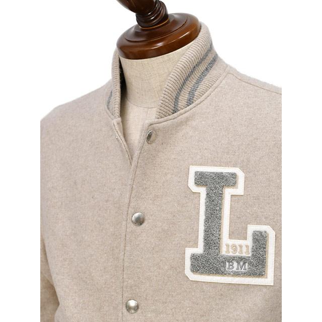 L.B.M.1911【エルビーエム1911】スタジャン アワードジャケット 9379 55704 2 ベージュ×グレーの画像