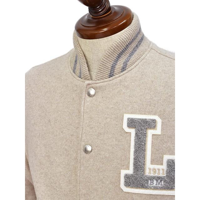 L.B.M.1911【エルビーエム1911】スタジャン アワードジャケット 9379 55704 2 ベージュ×グレーの画像