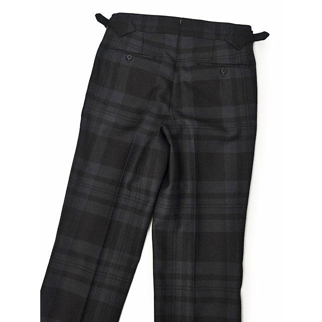 Massimo Corrado【マッシモ コラード】ワンプリーツサイドアジャスターセミワイドパンツ 06-263-006 BORBONE ブラックアイルタータン ブラック×グレー |  | 03
