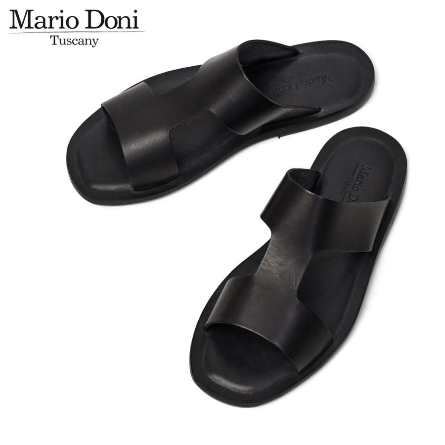 MARIO DONI レザーサンダル ブラック Mario Doni Mario Doni【マリオ ドーニ】Hストラップ レザーサンダル