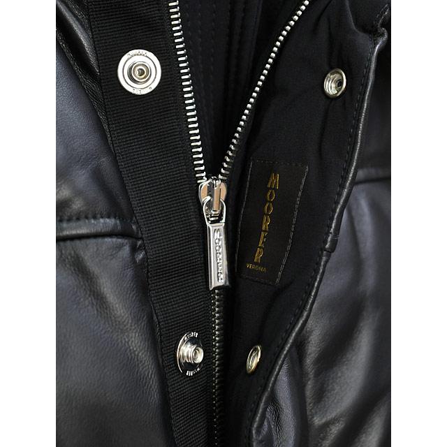 MOORER MOORER【ムーレー】レザーコンビフードダウンブルゾン MOORER MOORER【ムーレー】レザーコンビフードダウンブルゾン