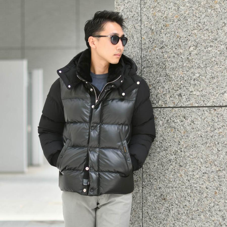 MOORER（ムーレー） MOORER【ムーレー】レザーコンビフードダウン