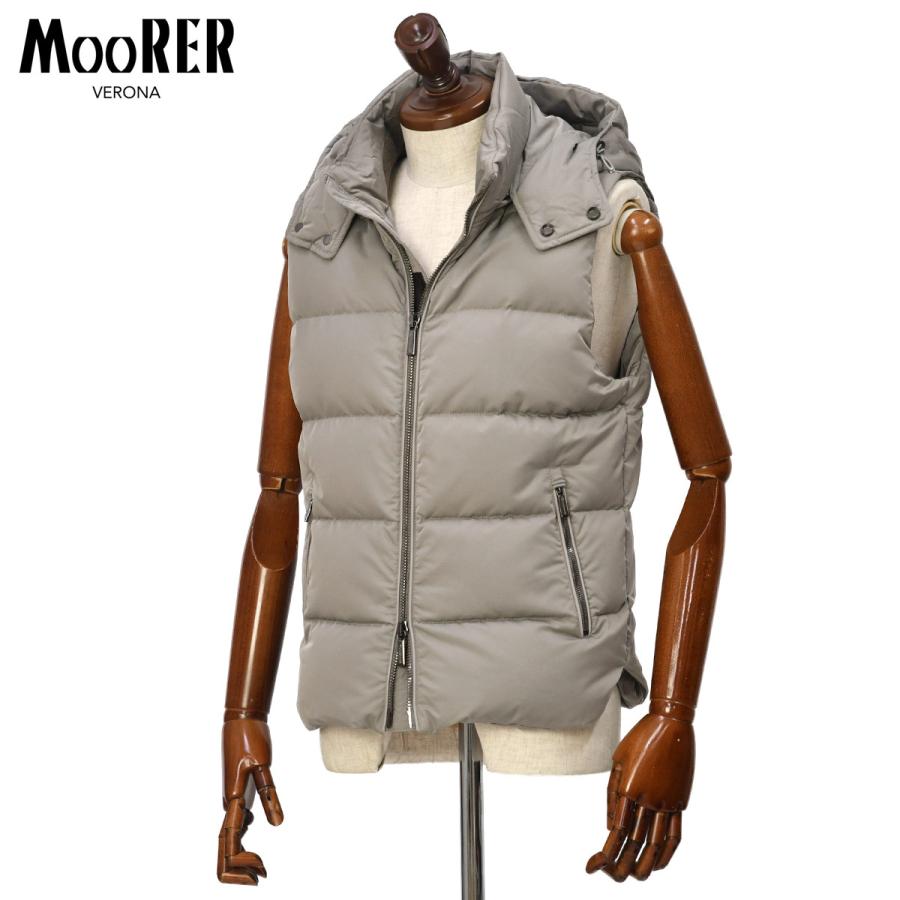 MOORER【ムーレー】フード付ダウンベスト FIRE WK MARMO ポリエステル ベージュ | MOORER