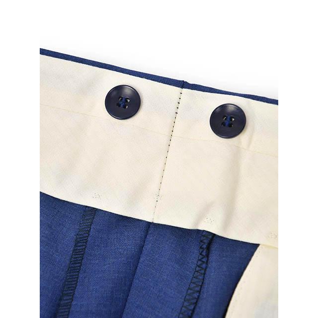 ROTA【ロータ】ワンプリーツ ベルトレスパンツ 291 2C CINT MILAN 092 49 トロピカルウール ブルーの画像