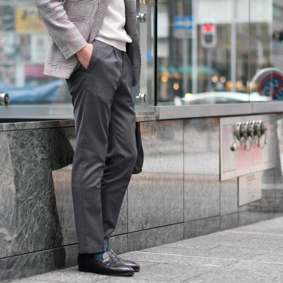 ROTA【ロータ】ワンプリーツ ベルトレスパンツ 291 2C CINT MILAN 092 2 トロピカルウール チャコールグレー | Rota | 07
