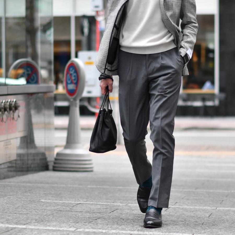 ROTA【ロータ】ワンプリーツ ベルトレスパンツ 291 2C CINT MILAN 092 2 トロピカルウール チャコールグレー | Rota | 08