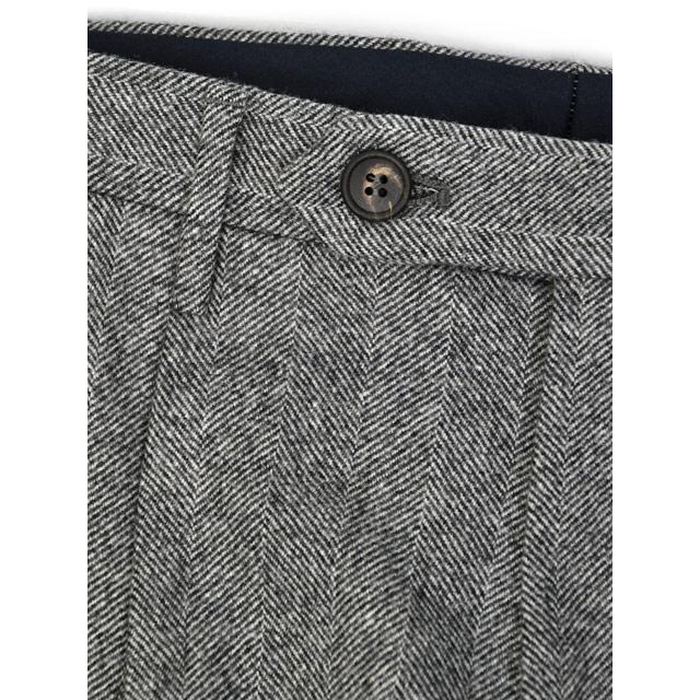 ROTA【ロータ】ワンプリーツパンツ KOBE STANDARD 518 53 ウール ヘリンボーン グレーの画像