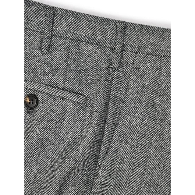 ROTA【ロータ】ワンプリーツパンツ KOBE STANDARD 518 53 ウール ヘリンボーン グレーの画像