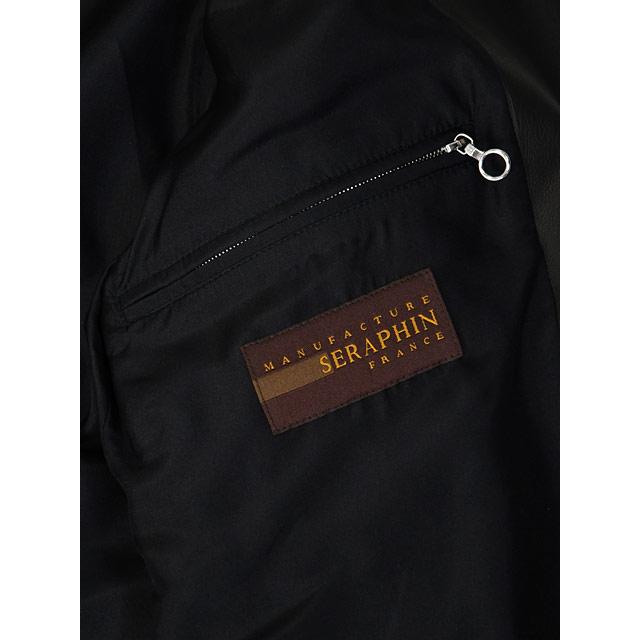 SERAPHIN【セラファン】スタンドカラーブルゾン TRAINING AGNEAU NOIR ラムレザー ブラック | SERAPHIN | 10