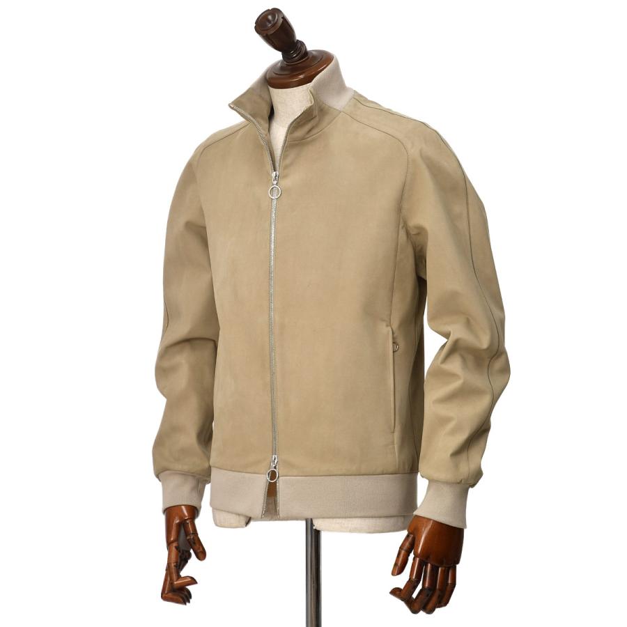 SERAPHIN【セラファン】スタンドカラーブルゾン TRAINING VEAU CHAMOISE SABLE シャモアレザー ベージュ | SERAPHIN