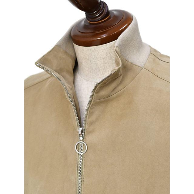 SERAPHIN【セラファン】スタンドカラーブルゾン TRAINING VEAU CHAMOISE SABLE シャモアレザー ベージュ | SERAPHIN | 04