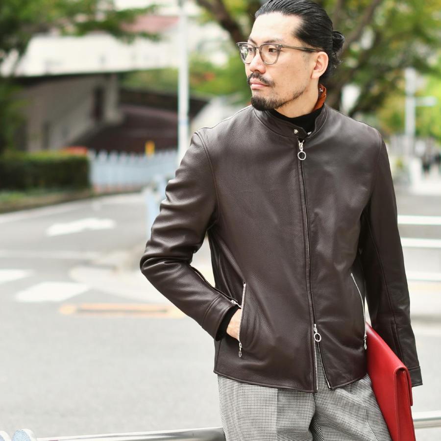 SERAPHIN ラムレザー ブラックジャケット サイズ48 SERAPHIN（セラファン）BIKER ANDYバイカーアンディ ラムレザー