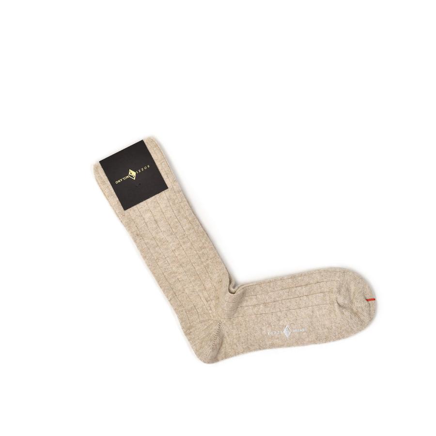 SOZZI【ソッツイ】リブソックス BOSTON 3154B C44 557 ビスコース カシミヤ ナイロン ストレッチ ベージュ | 