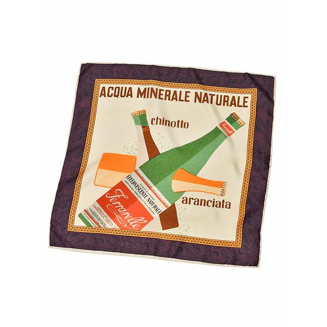 Spacca Neapolis【スパッカネアポリス】スカーフ/ネッカチーフ AQUA シルク プリント ボルドー×オレンジ |  | 01