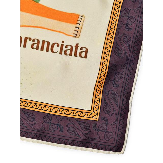 Spacca Neapolis【スパッカネアポリス】スカーフ/ネッカチーフ AQUA シルク プリント ボルドー×オレンジ |  | 02