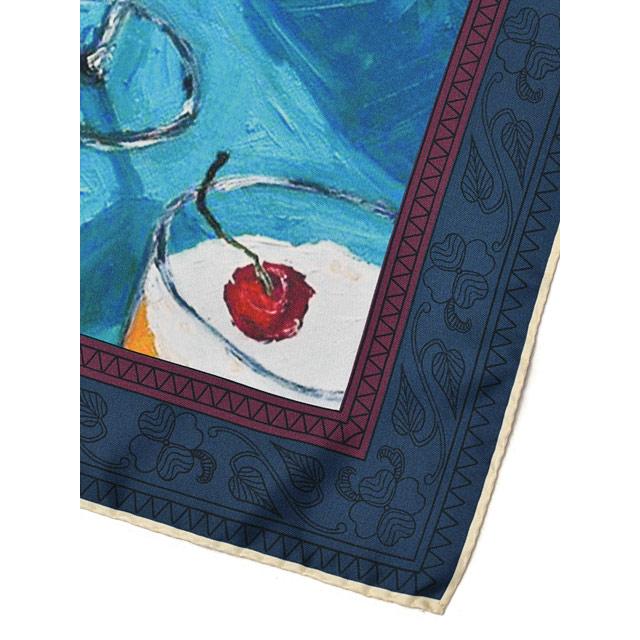 Spacca Neapolis【スパッカネアポリス】スカーフ/ネッカチーフ OYSTER シルク プリント ネイビー×ボルドー |  | 02