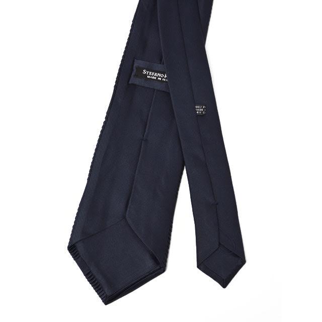 STEFANO RICCI【ステファノリッチ】UNIR 001 プリーツネクタイ シルク ソリッド ダークネイビー | STEFANO RICCI | 02