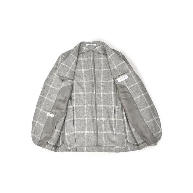 【FINAL SALE 返品交換不可】【size46】TAGLIATORE【タリアトーレ】シングルジャケット 1SMC22K MONTECARLO ウール ウィンドーペーン グレー×オフホワイトの画像