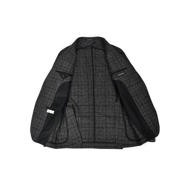 【size44,46】TAGLIATORE【タリアトーレ】シングルジャケット 1SMC22K MONTECARLO ウール グレンチェック チャコールグレーの画像